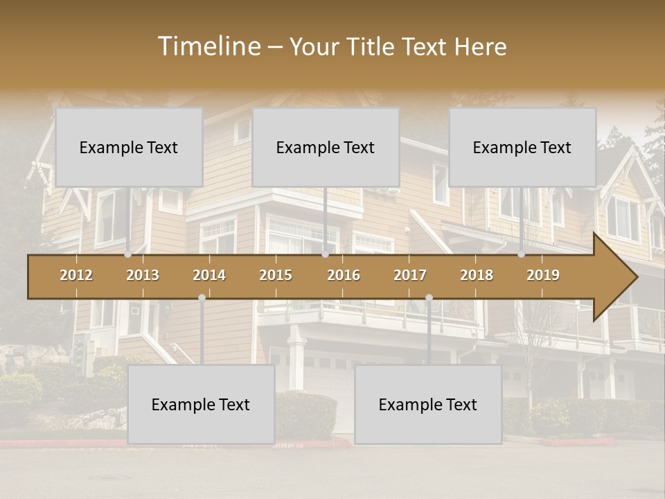A Large House With A Lot Of Windows And Balconies PowerPoint Template