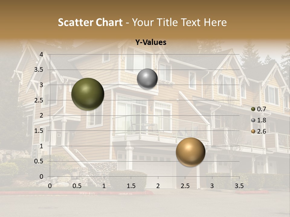 A Large House With A Lot Of Windows And Balconies PowerPoint Template