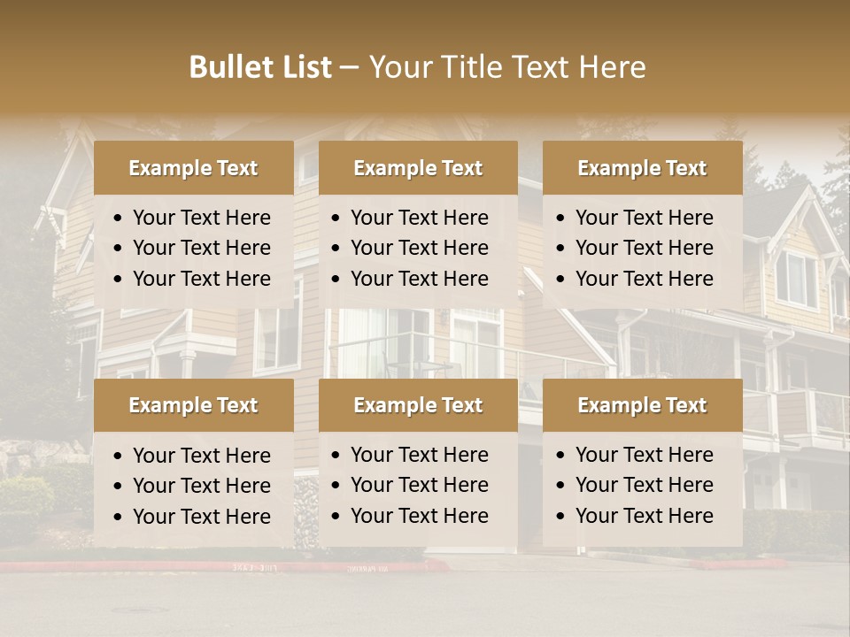 A Large House With A Lot Of Windows And Balconies PowerPoint Template