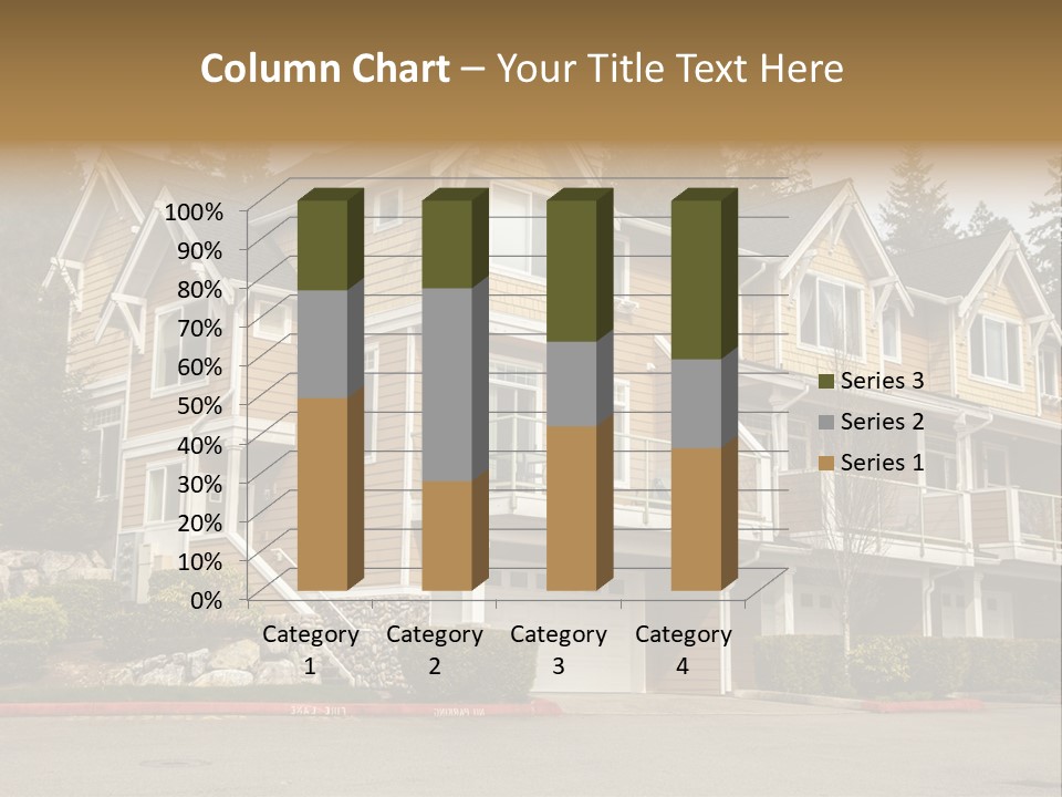A Large House With A Lot Of Windows And Balconies PowerPoint Template