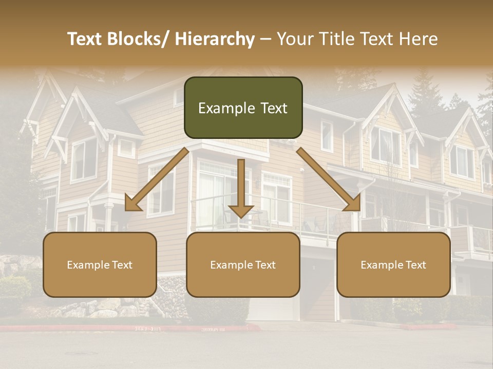 A Large House With A Lot Of Windows And Balconies PowerPoint Template