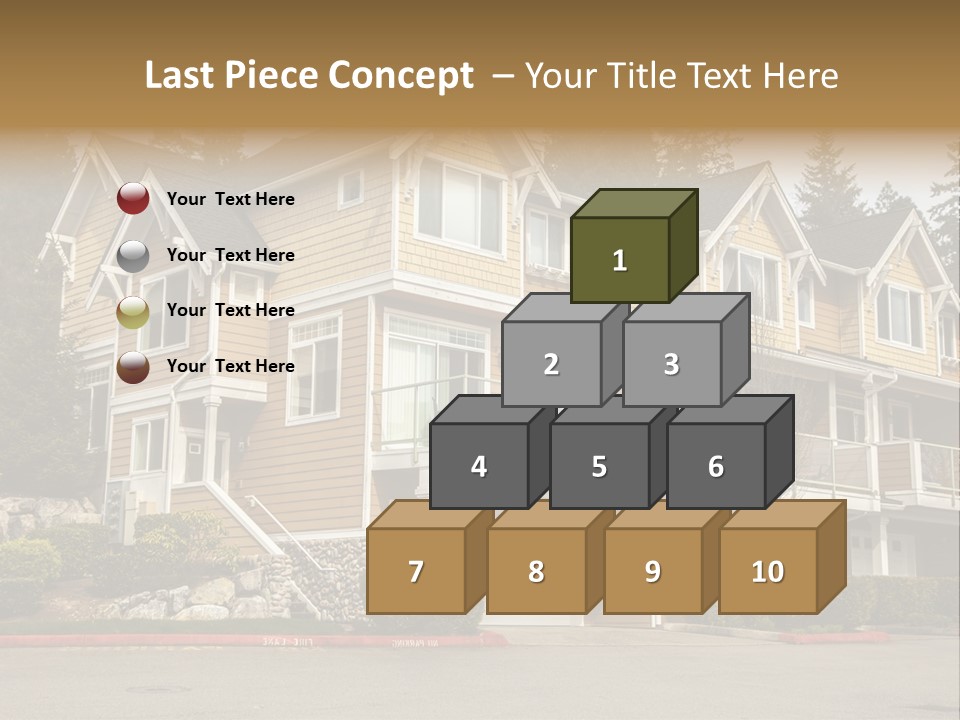 A Large House With A Lot Of Windows And Balconies PowerPoint Template