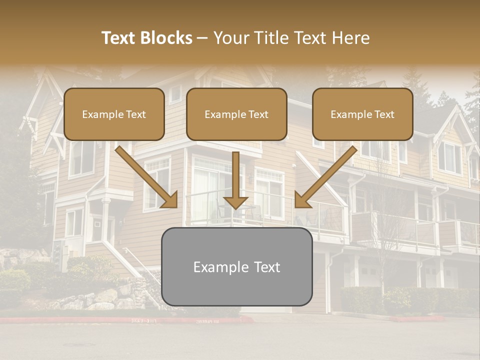 A Large House With A Lot Of Windows And Balconies PowerPoint Template
