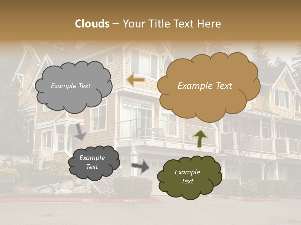 A Large House With A Lot Of Windows And Balconies PowerPoint Template