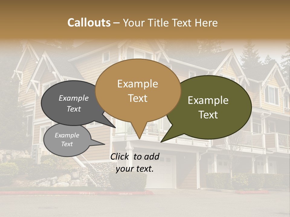 A Large House With A Lot Of Windows And Balconies PowerPoint Template