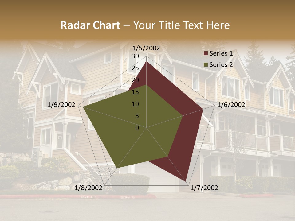 A Large House With A Lot Of Windows And Balconies PowerPoint Template