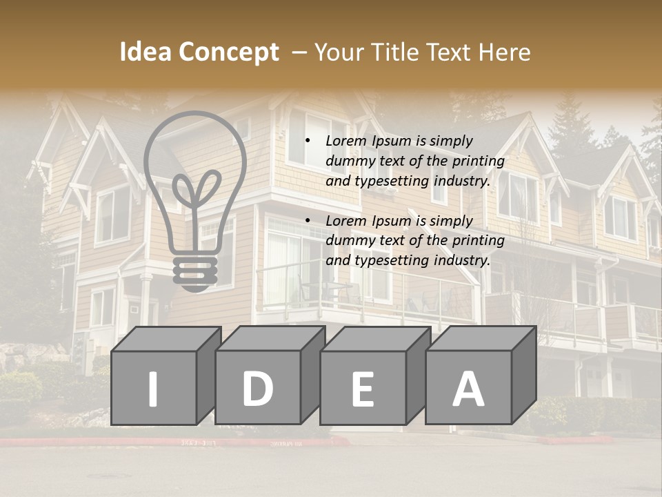 A Large House With A Lot Of Windows And Balconies PowerPoint Template