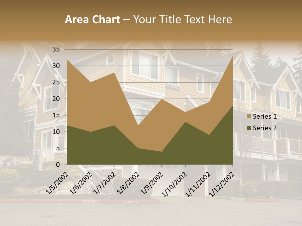A Large House With A Lot Of Windows And Balconies PowerPoint Template