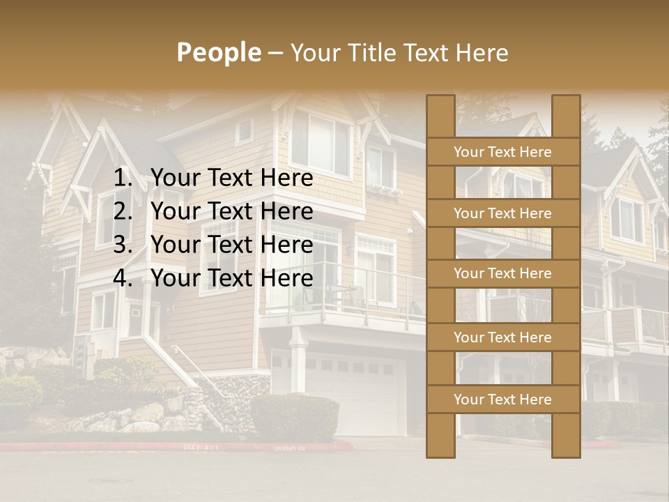 A Large House With A Lot Of Windows And Balconies PowerPoint Template