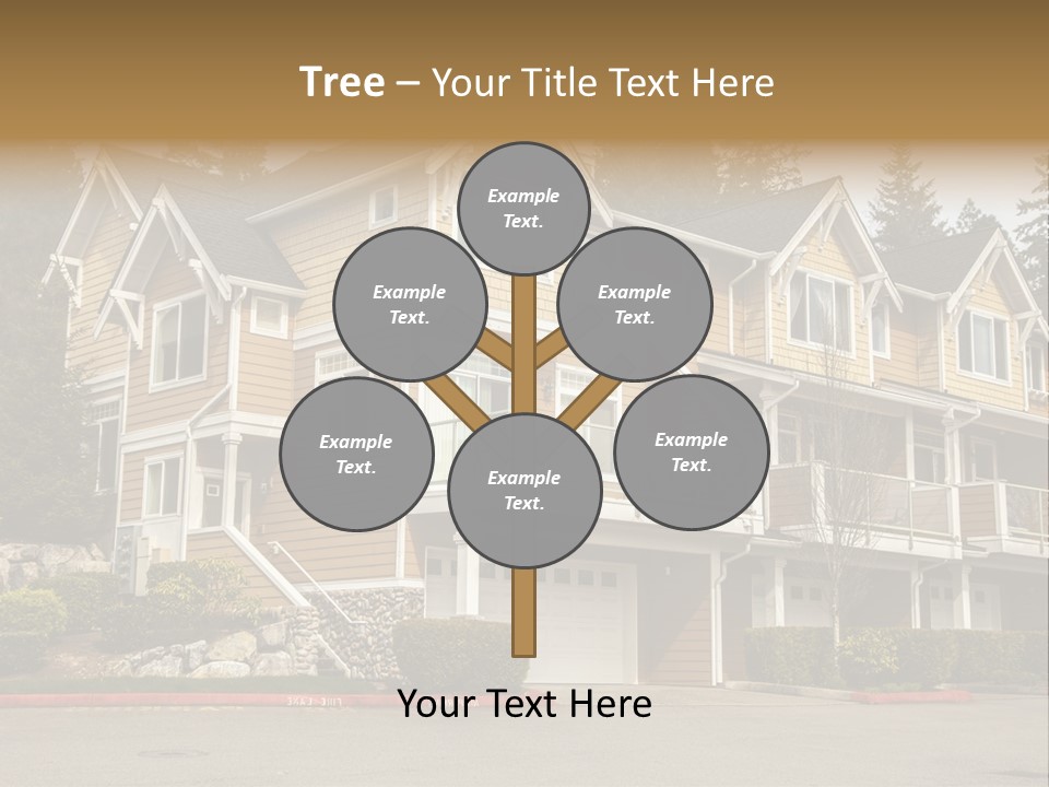 A Large House With A Lot Of Windows And Balconies PowerPoint Template