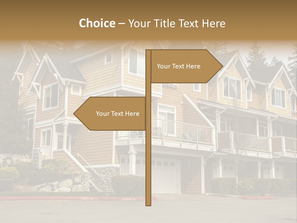 A Large House With A Lot Of Windows And Balconies PowerPoint Template
