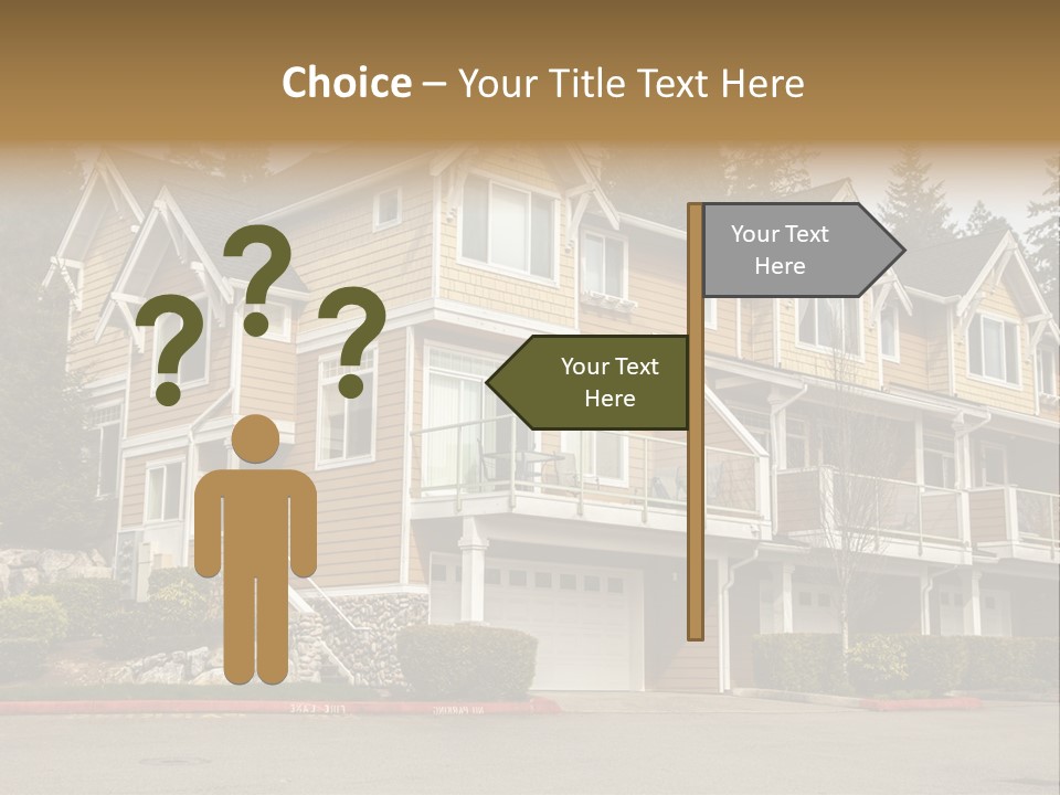 A Large House With A Lot Of Windows And Balconies PowerPoint Template