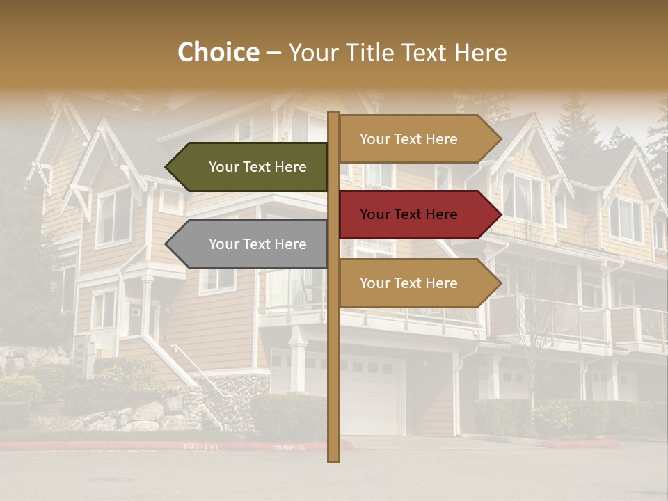 A Large House With A Lot Of Windows And Balconies PowerPoint Template