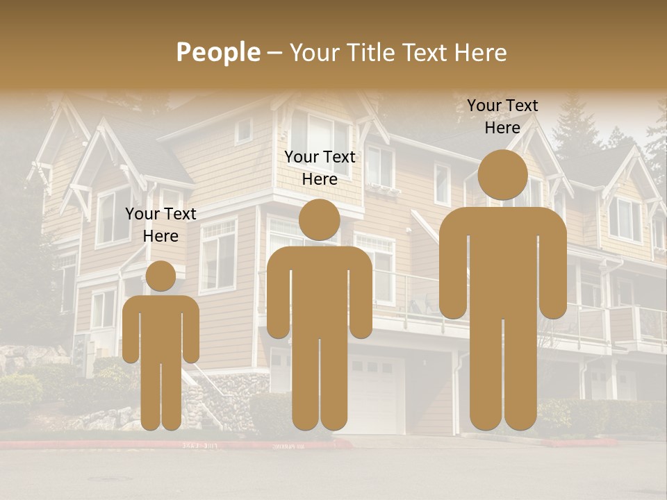 A Large House With A Lot Of Windows And Balconies PowerPoint Template