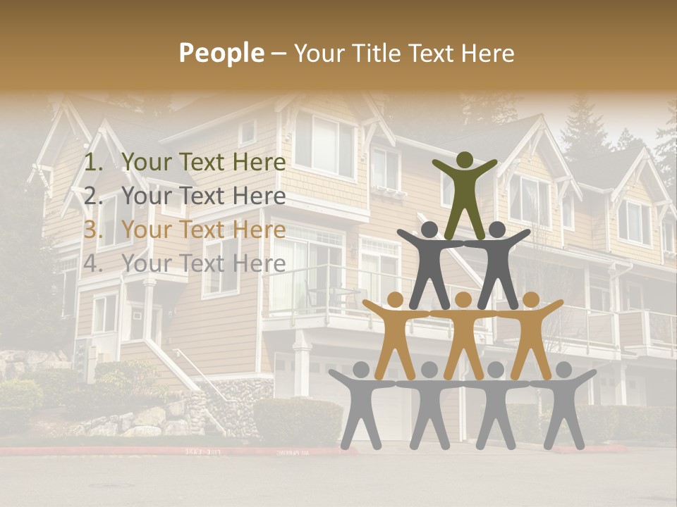 A Large House With A Lot Of Windows And Balconies PowerPoint Template