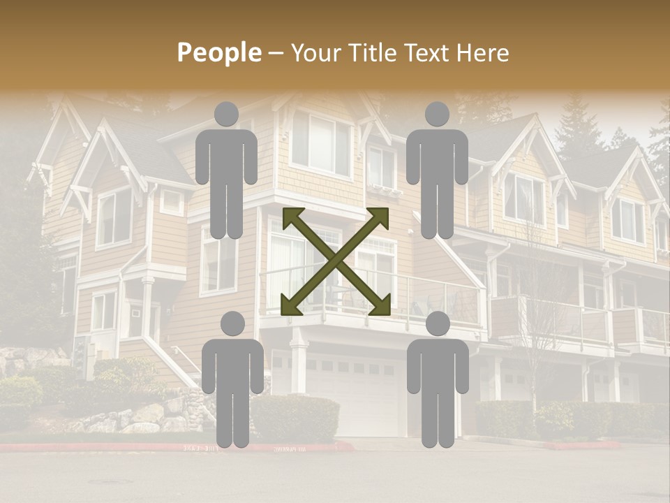 A Large House With A Lot Of Windows And Balconies PowerPoint Template