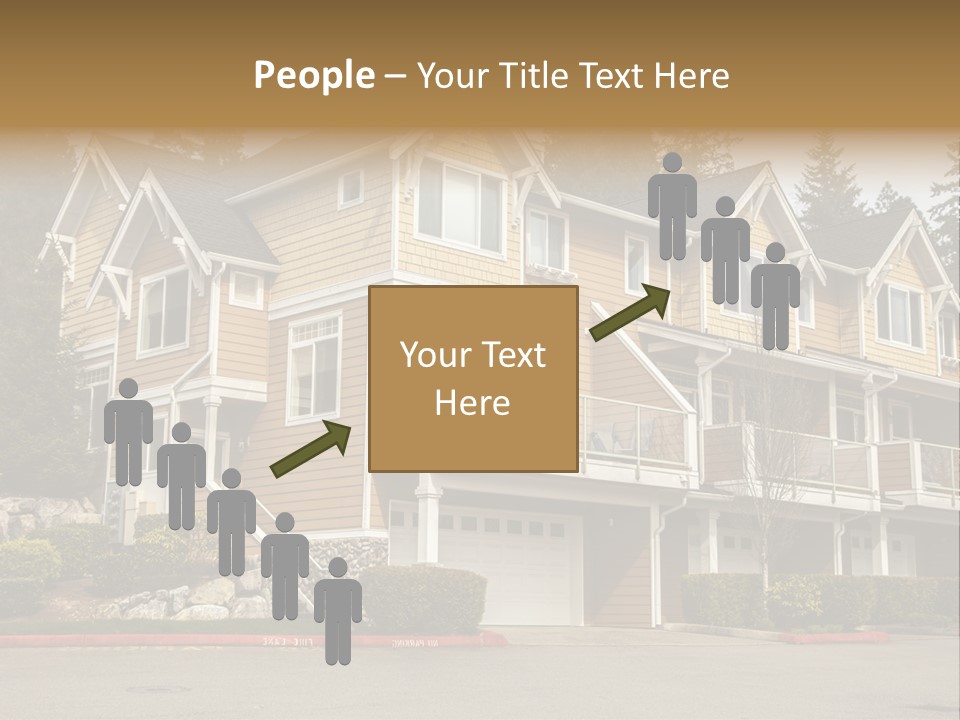 A Large House With A Lot Of Windows And Balconies PowerPoint Template