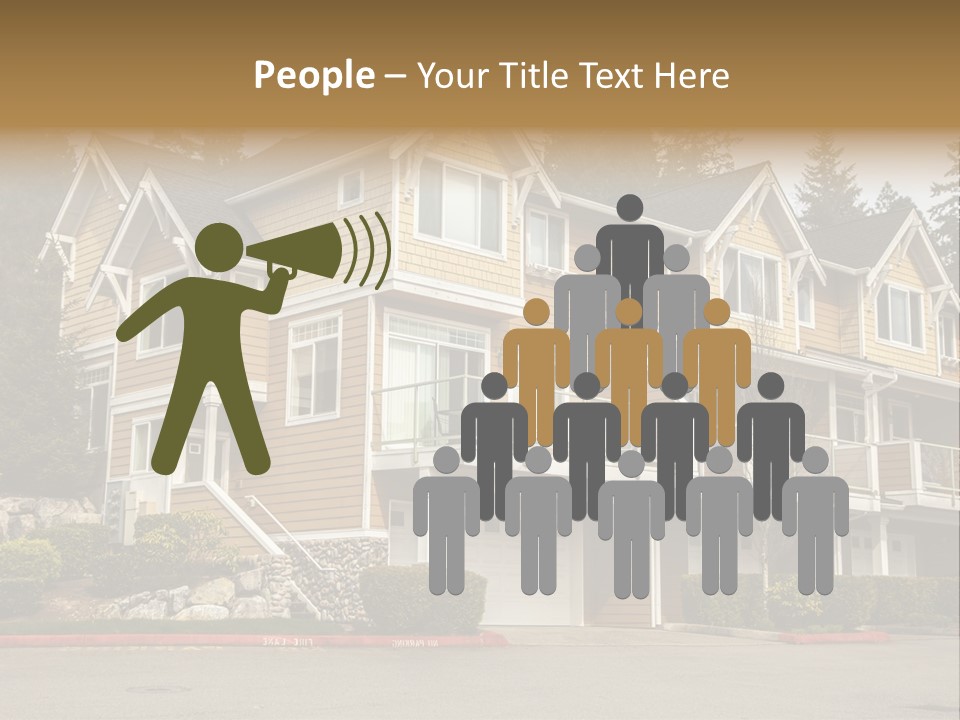 A Large House With A Lot Of Windows And Balconies PowerPoint Template