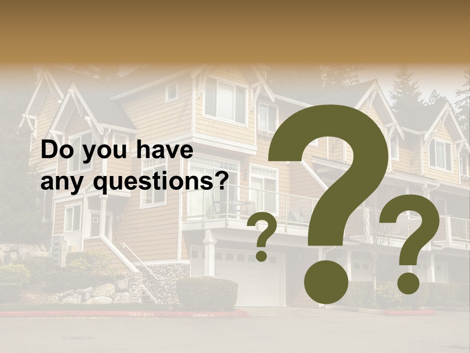 A Large House With A Lot Of Windows And Balconies PowerPoint Template