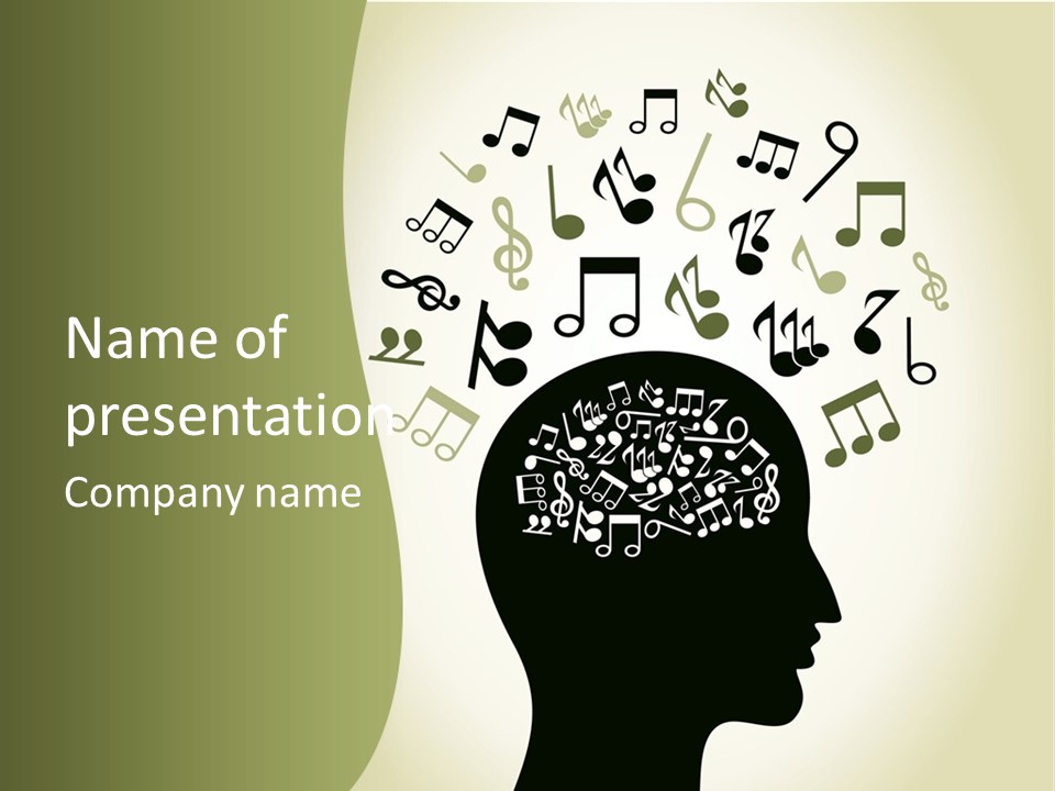 A Person's Head With Musical Notes Coming Out Of It PowerPoint Template