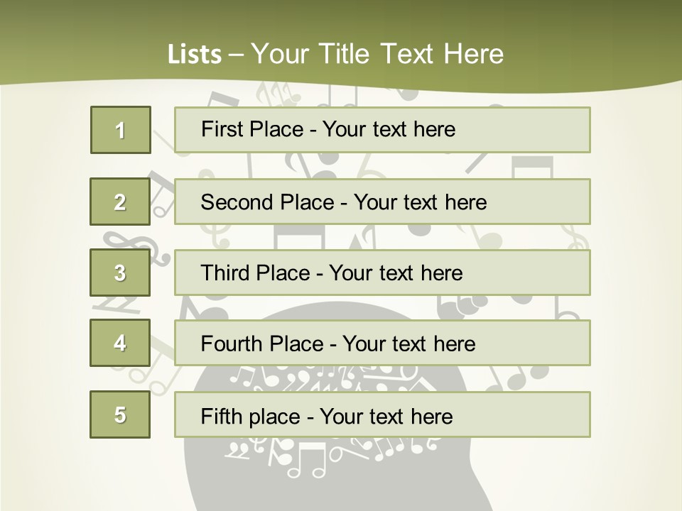 A Person's Head With Musical Notes Coming Out Of It PowerPoint Template