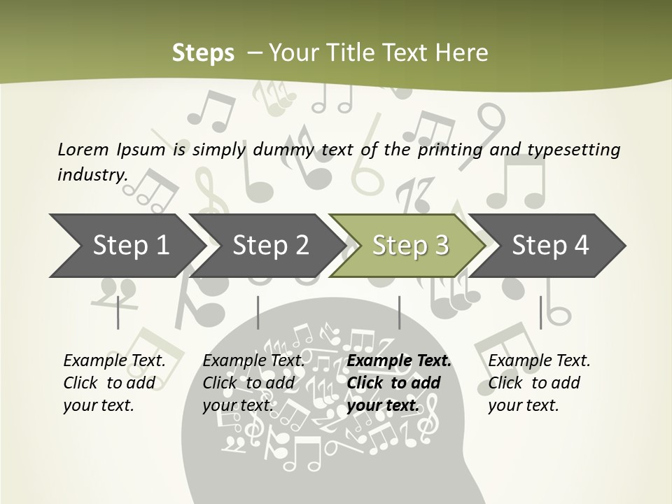 A Person's Head With Musical Notes Coming Out Of It PowerPoint Template