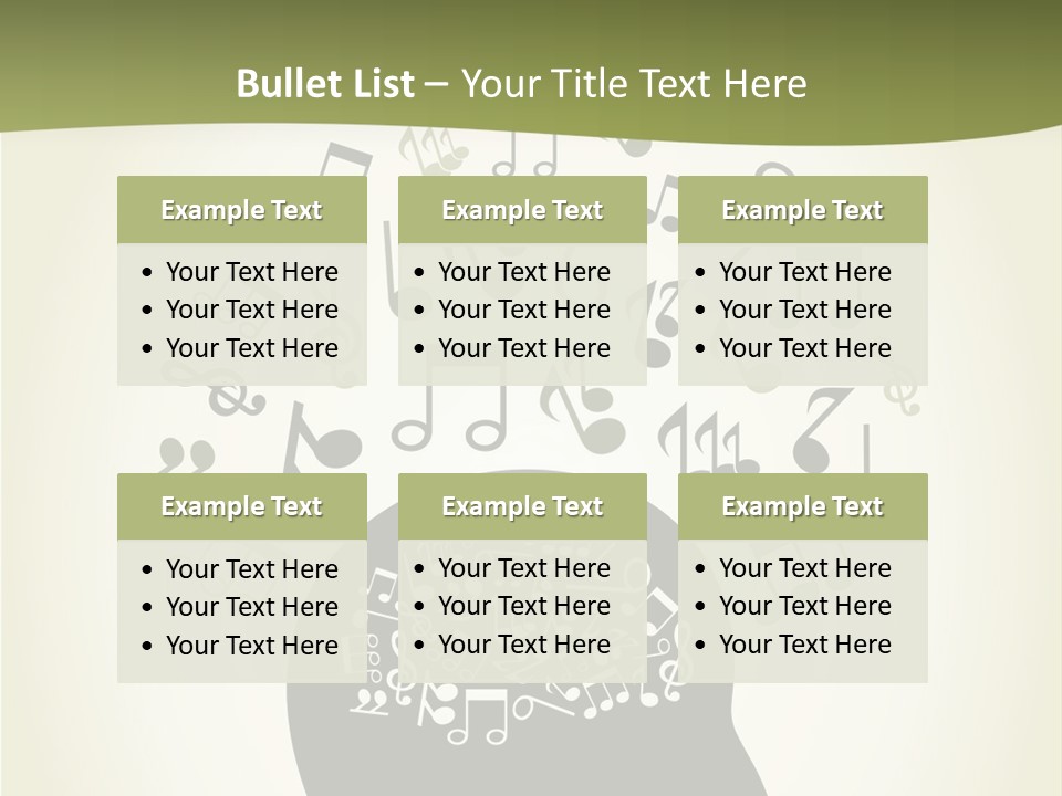 A Person's Head With Musical Notes Coming Out Of It PowerPoint Template