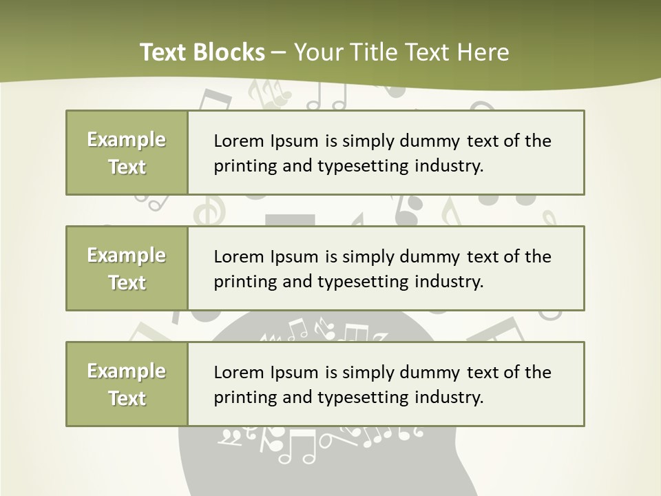 A Person's Head With Musical Notes Coming Out Of It PowerPoint Template