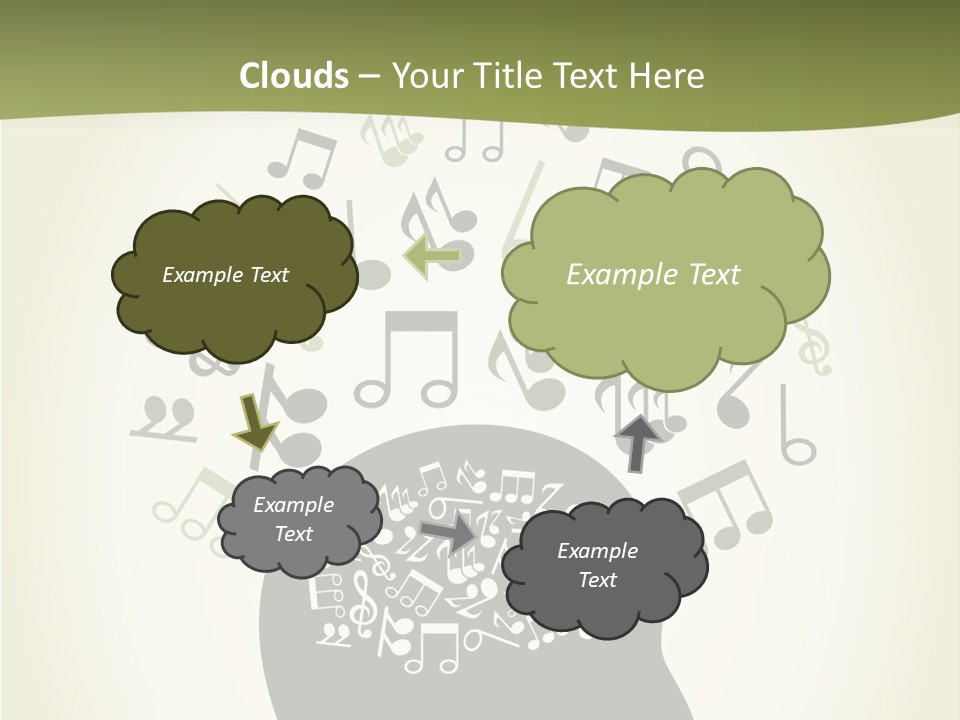 A Person's Head With Musical Notes Coming Out Of It PowerPoint Template
