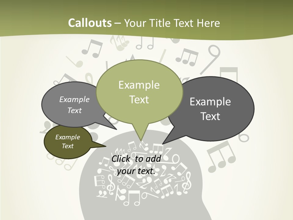 A Person's Head With Musical Notes Coming Out Of It PowerPoint Template