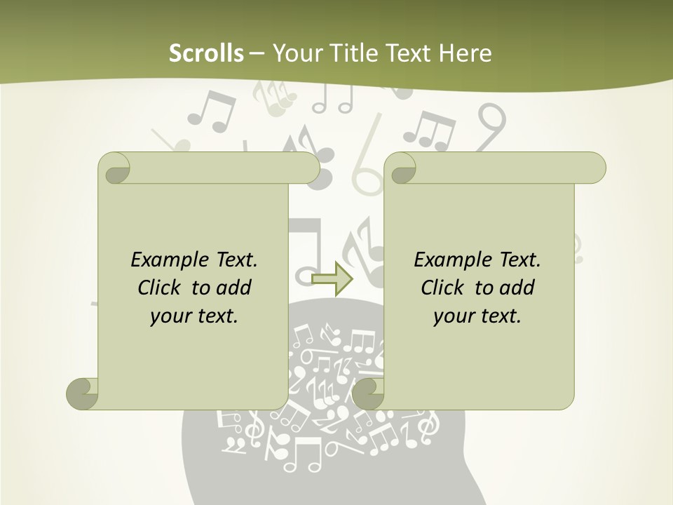 A Person's Head With Musical Notes Coming Out Of It PowerPoint Template