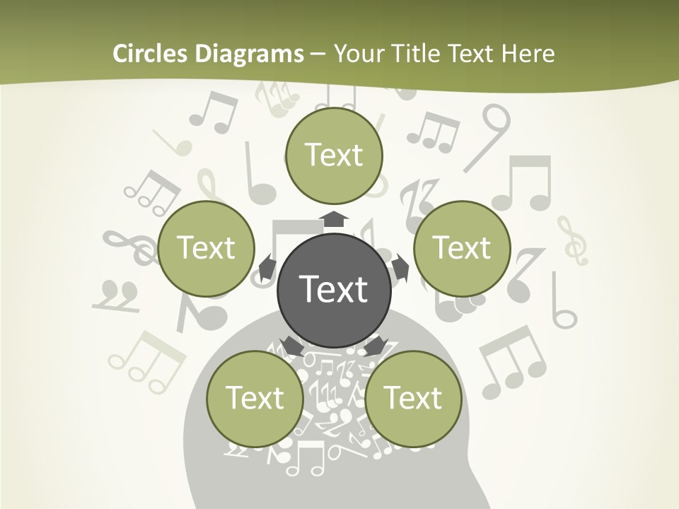 A Person's Head With Musical Notes Coming Out Of It PowerPoint Template