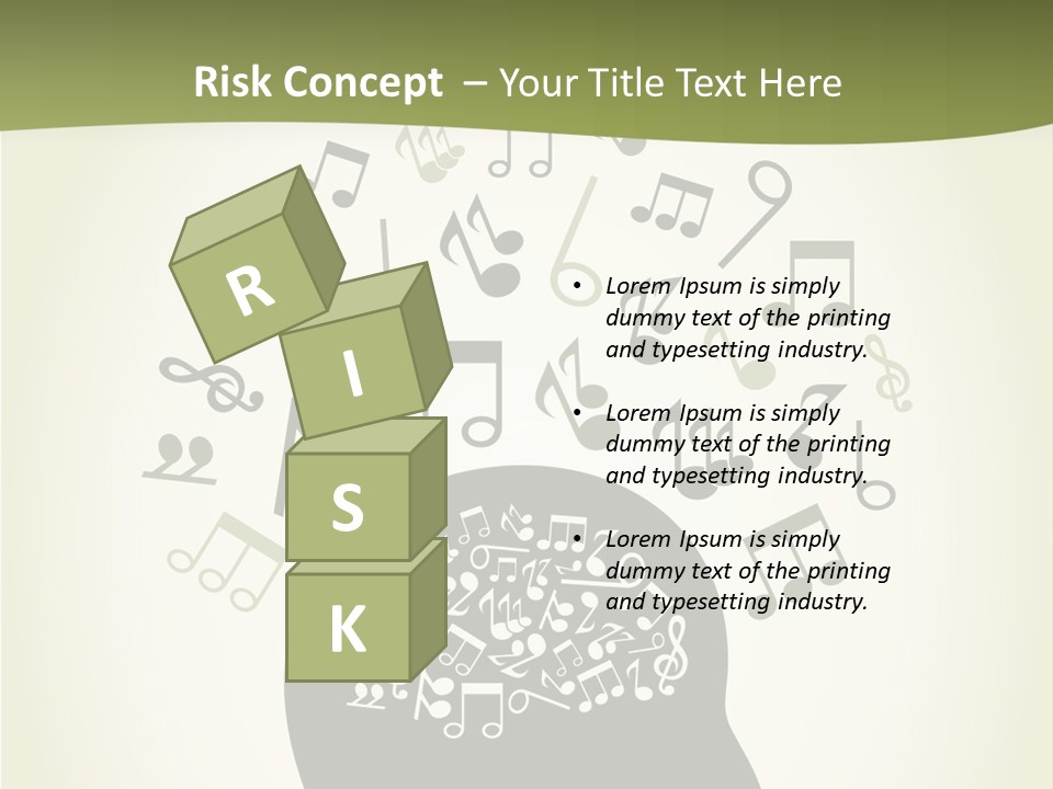 A Person's Head With Musical Notes Coming Out Of It PowerPoint Template