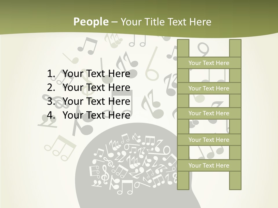 A Person's Head With Musical Notes Coming Out Of It PowerPoint Template
