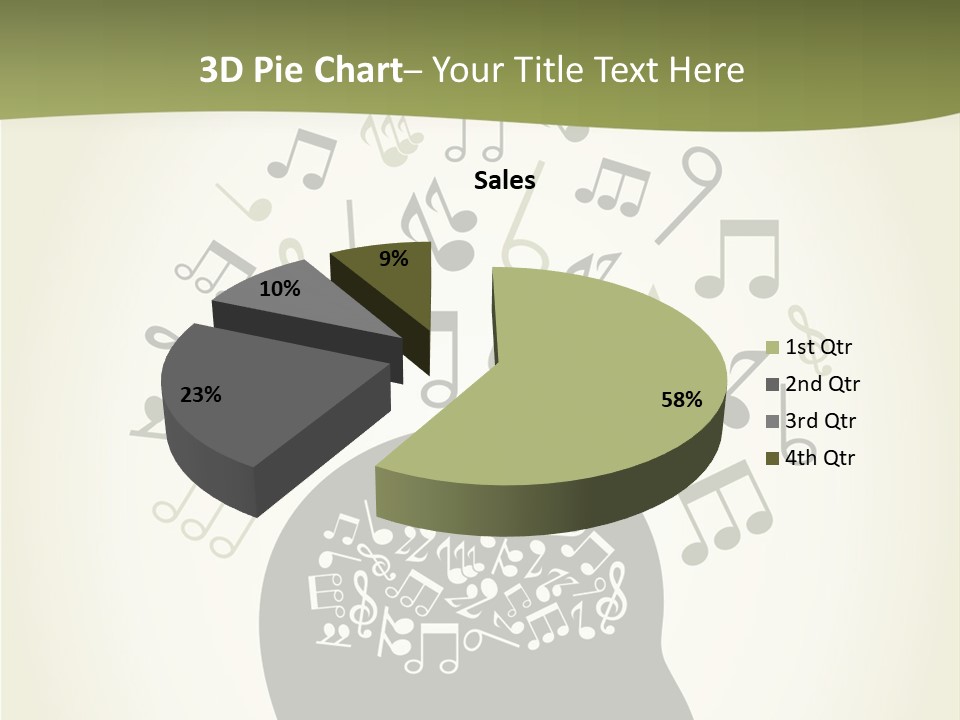 A Person's Head With Musical Notes Coming Out Of It PowerPoint Template