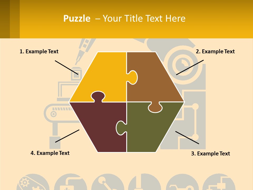 A Yellow And Black Poster With A Machine PowerPoint Template