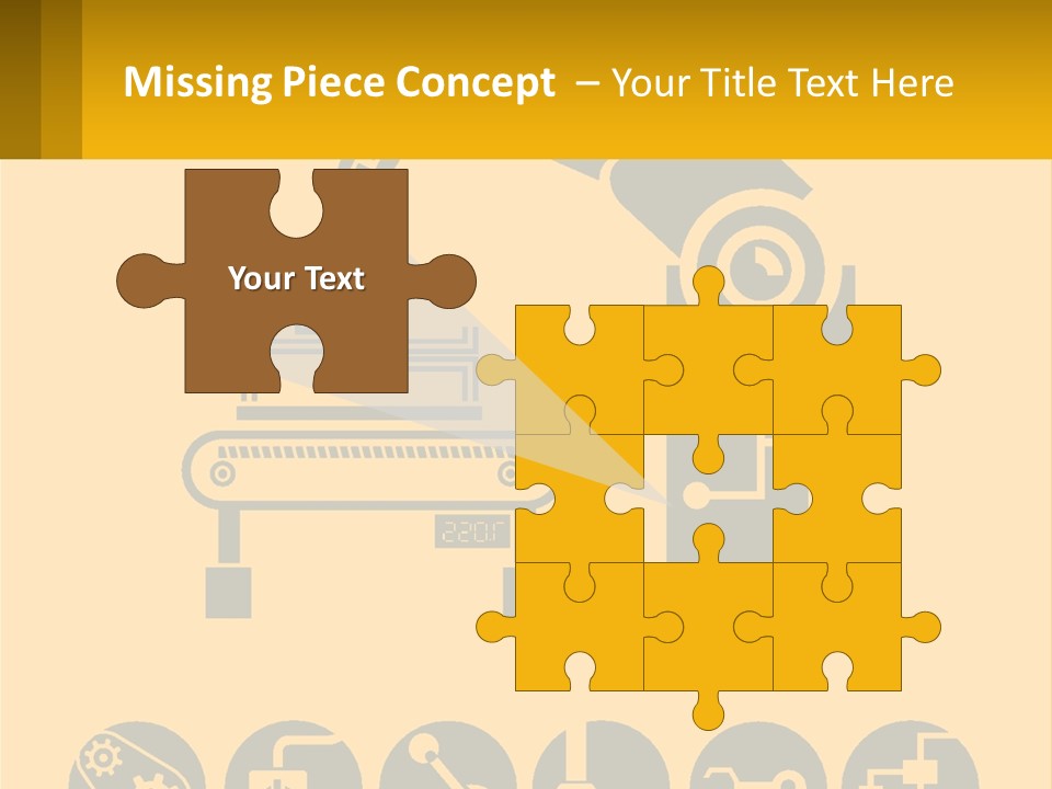 A Yellow And Black Poster With A Machine PowerPoint Template