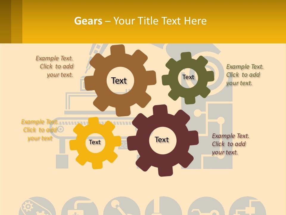 A Yellow And Black Poster With A Machine PowerPoint Template