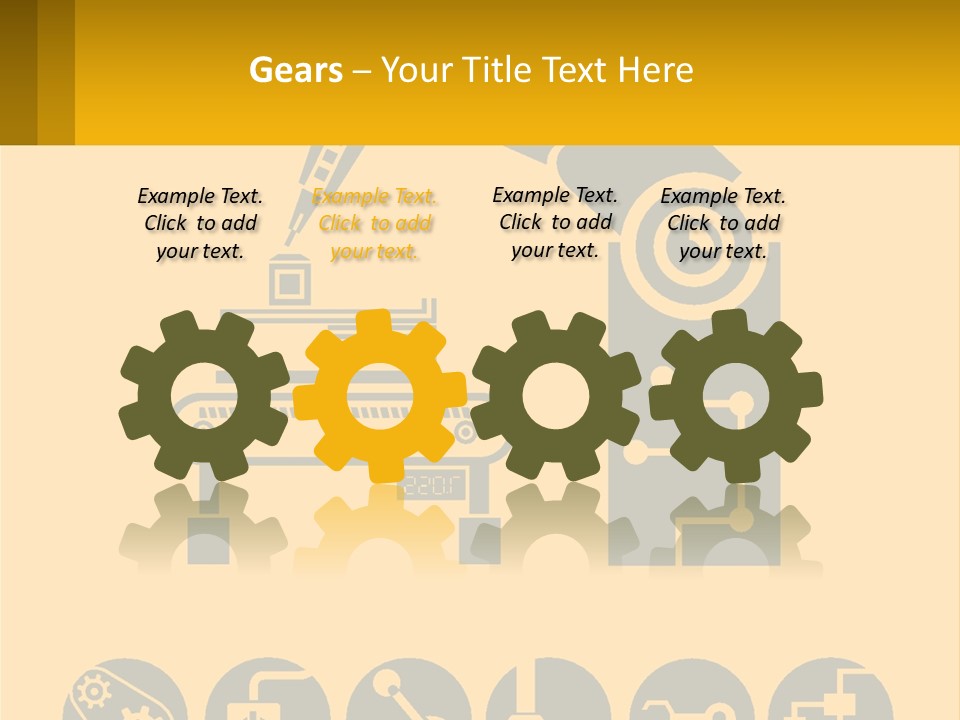 A Yellow And Black Poster With A Machine PowerPoint Template