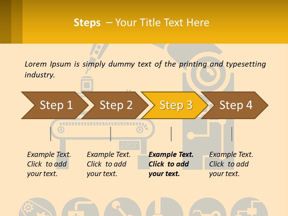 A Yellow And Black Poster With A Machine PowerPoint Template