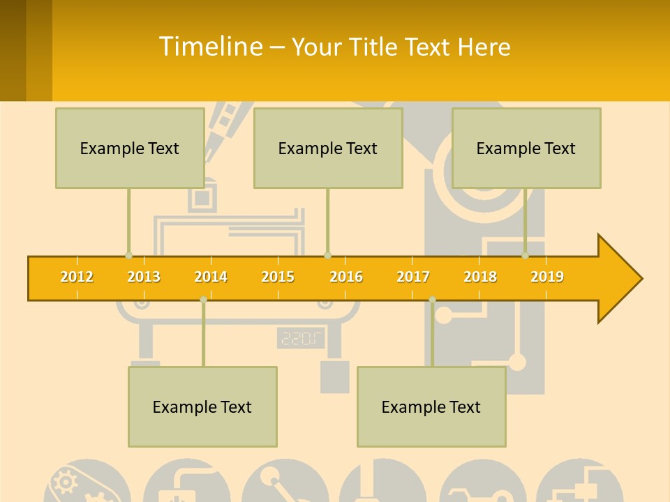 A Yellow And Black Poster With A Machine PowerPoint Template