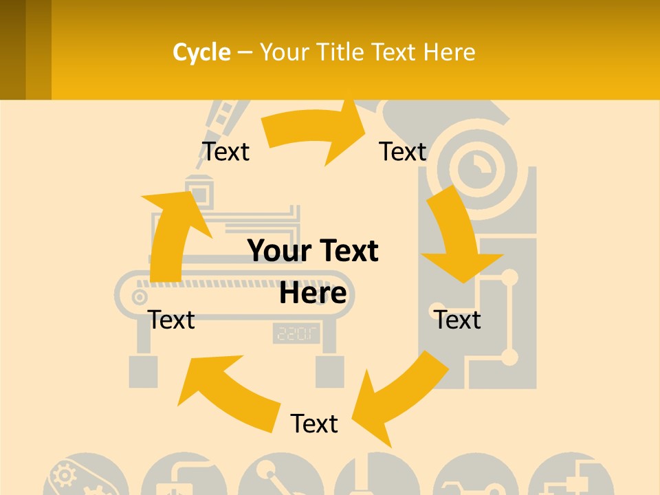 A Yellow And Black Poster With A Machine PowerPoint Template