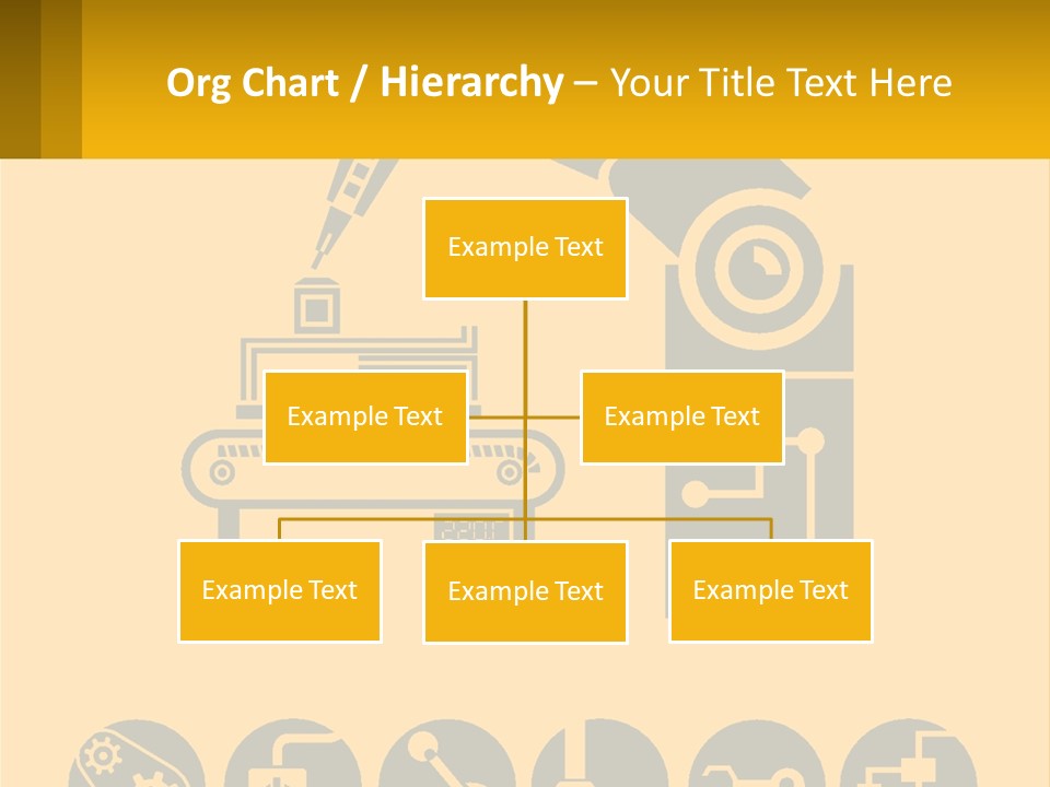 A Yellow And Black Poster With A Machine PowerPoint Template