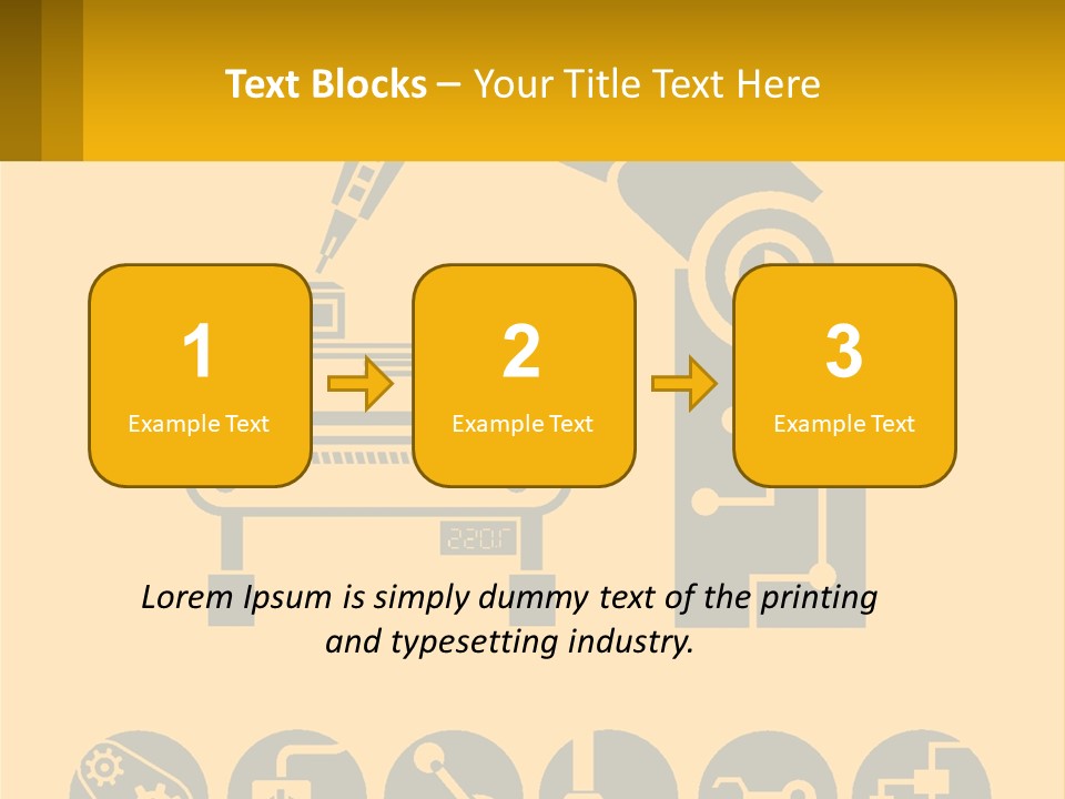 A Yellow And Black Poster With A Machine PowerPoint Template