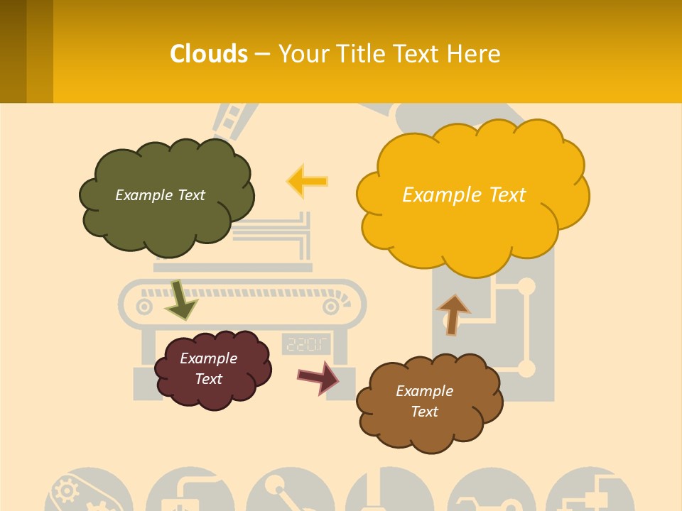 A Yellow And Black Poster With A Machine PowerPoint Template