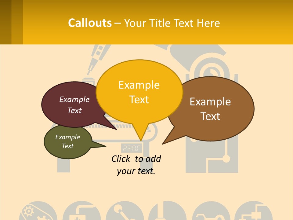A Yellow And Black Poster With A Machine PowerPoint Template