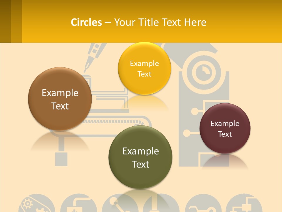 A Yellow And Black Poster With A Machine PowerPoint Template