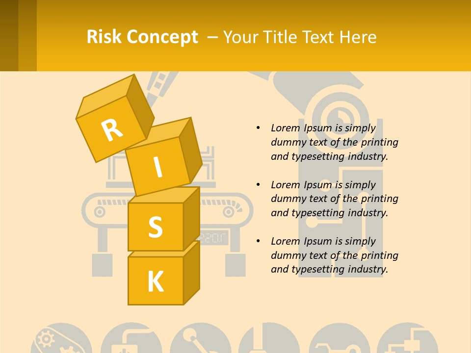A Yellow And Black Poster With A Machine PowerPoint Template