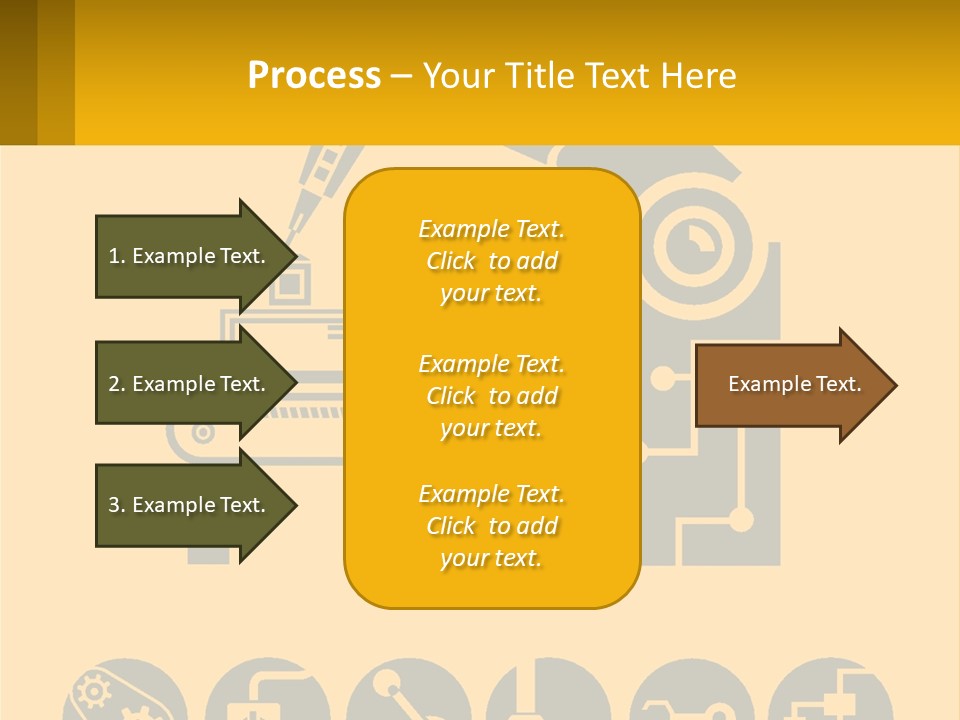 A Yellow And Black Poster With A Machine PowerPoint Template