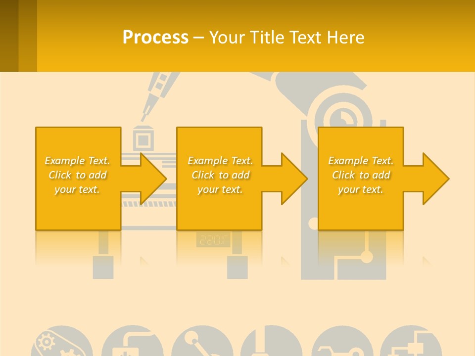 A Yellow And Black Poster With A Machine PowerPoint Template